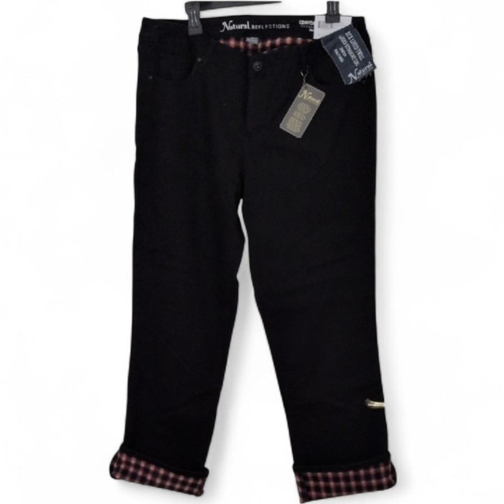 🆕Natural Reflections Black With Fleece Lined Twill Straight Leg, Fully Lined.